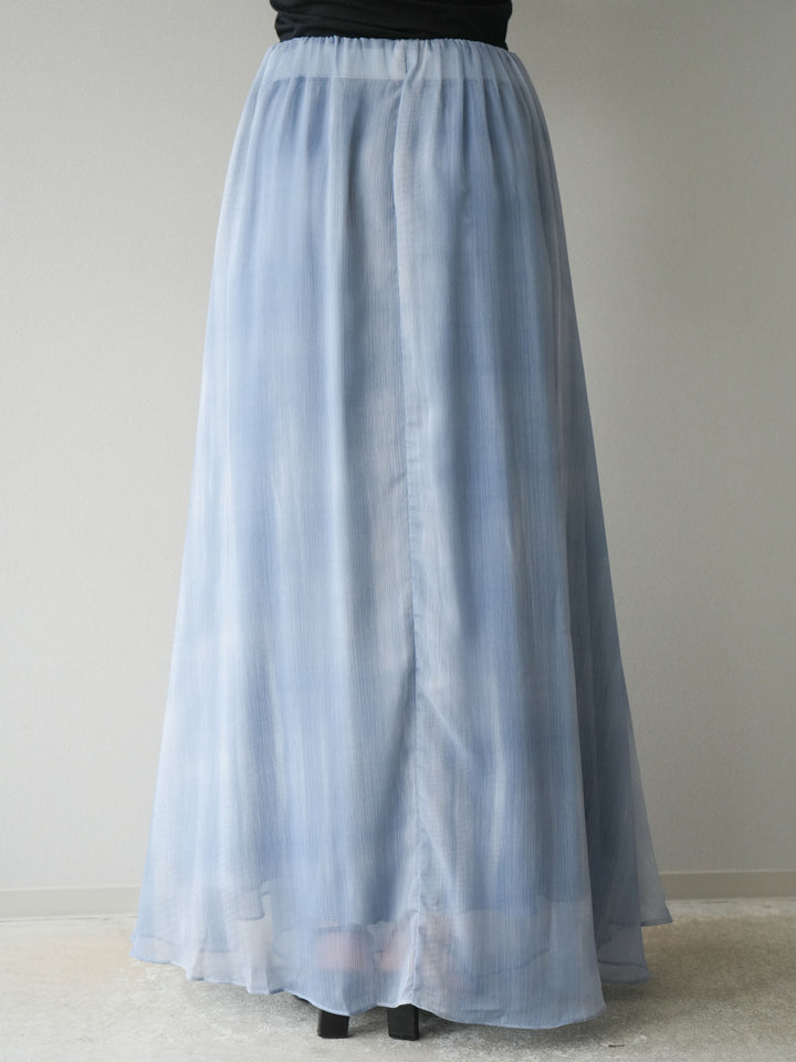 [予約]ニュアンスシアーフレアスカート/ブルー