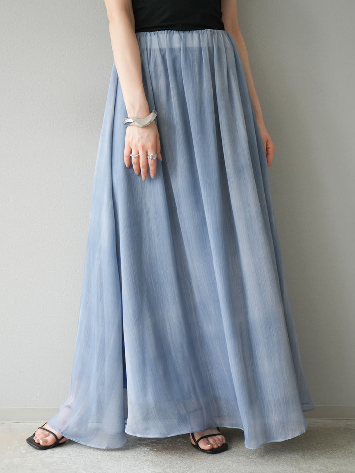 [予約]ニュアンスシアーフレアスカート/ブルー