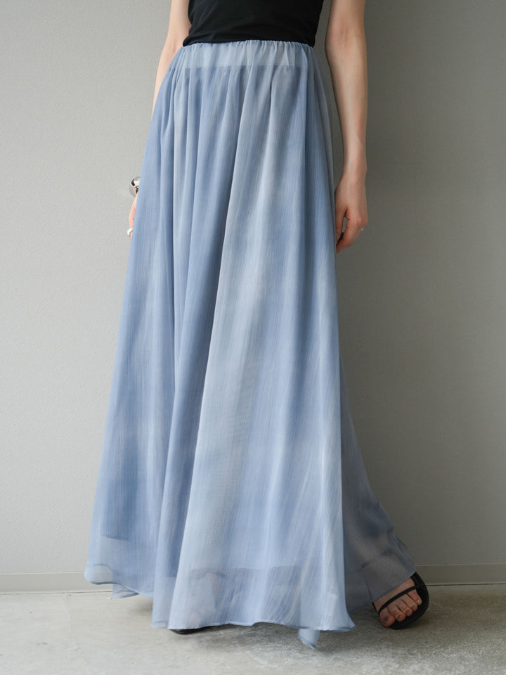 [予約]ニュアンスシアーフレアスカート/ブルー