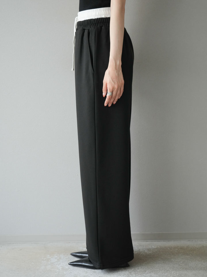 [予約]ダブルウエストスウェットパンツ/ブラック