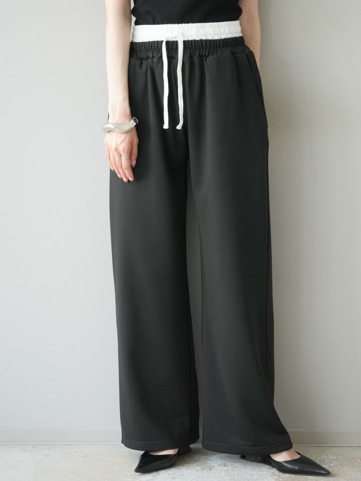 [予約]ダブルウエストスウェットパンツ/ブラック