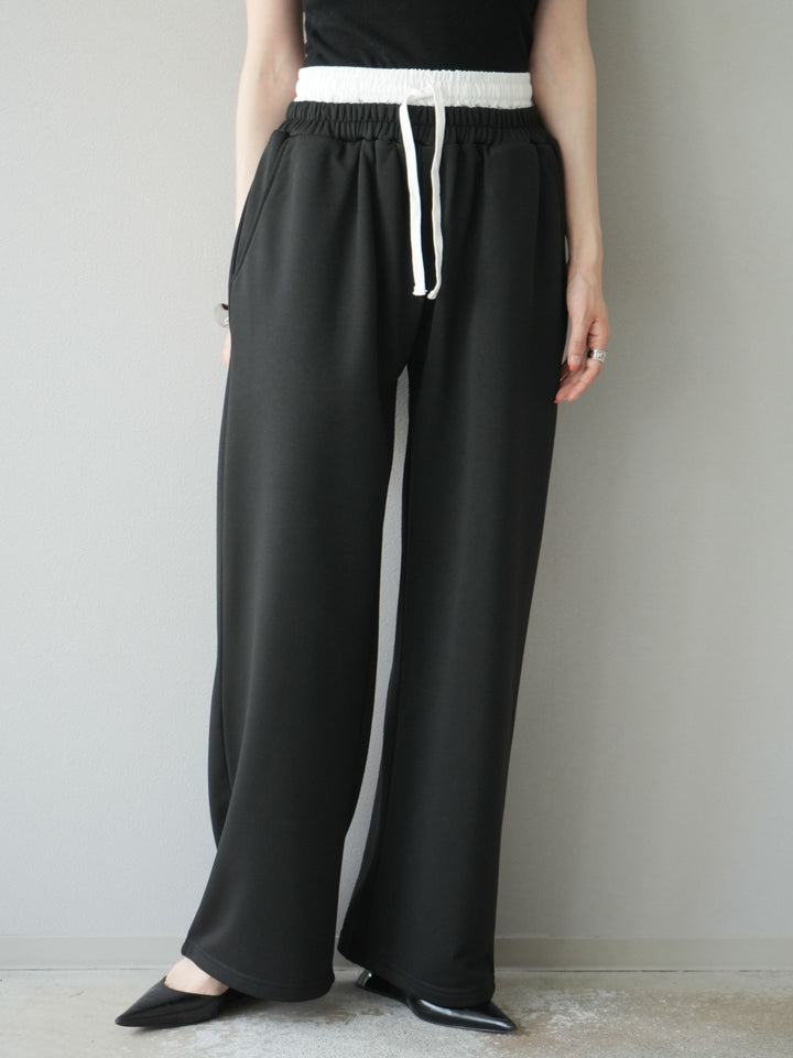 [予約]ダブルウエストスウェットパンツ/ブラック