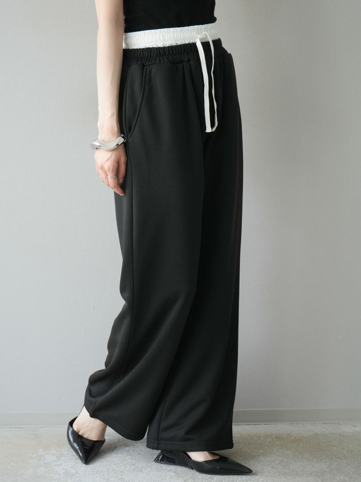 [予約]ダブルウエストスウェットパンツ/ブラック