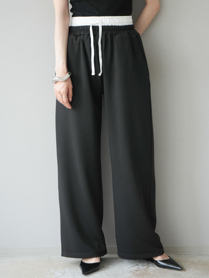 [予約]ダブルウエストスウェットパンツ/ブラック