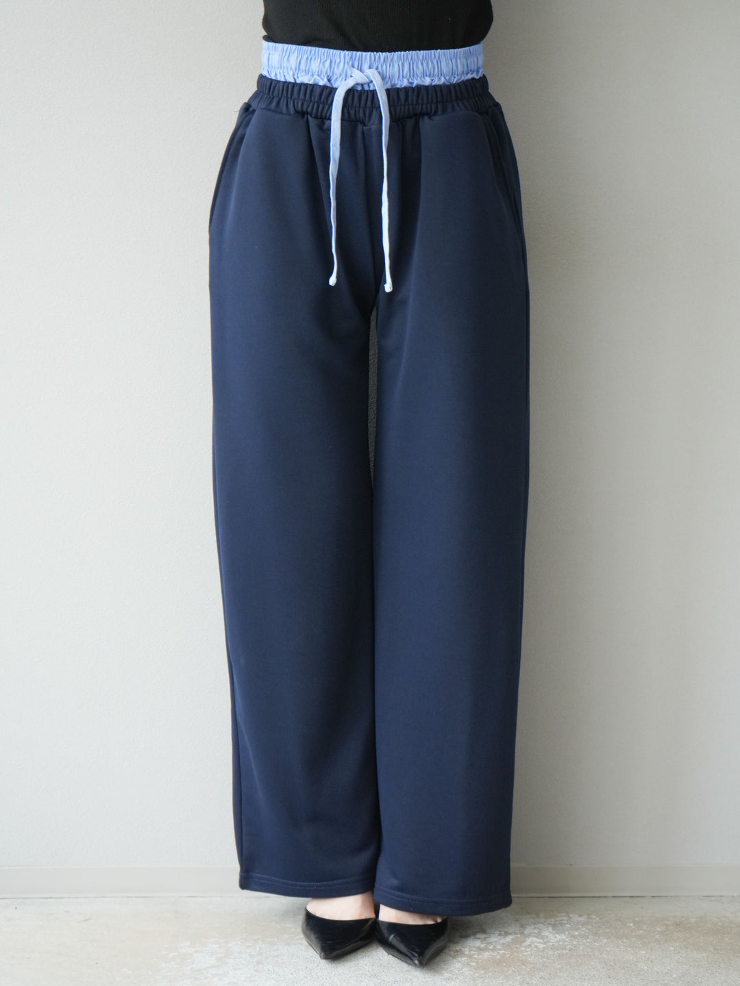 [予約]ダブルウエストスウェットパンツ/ネイビー