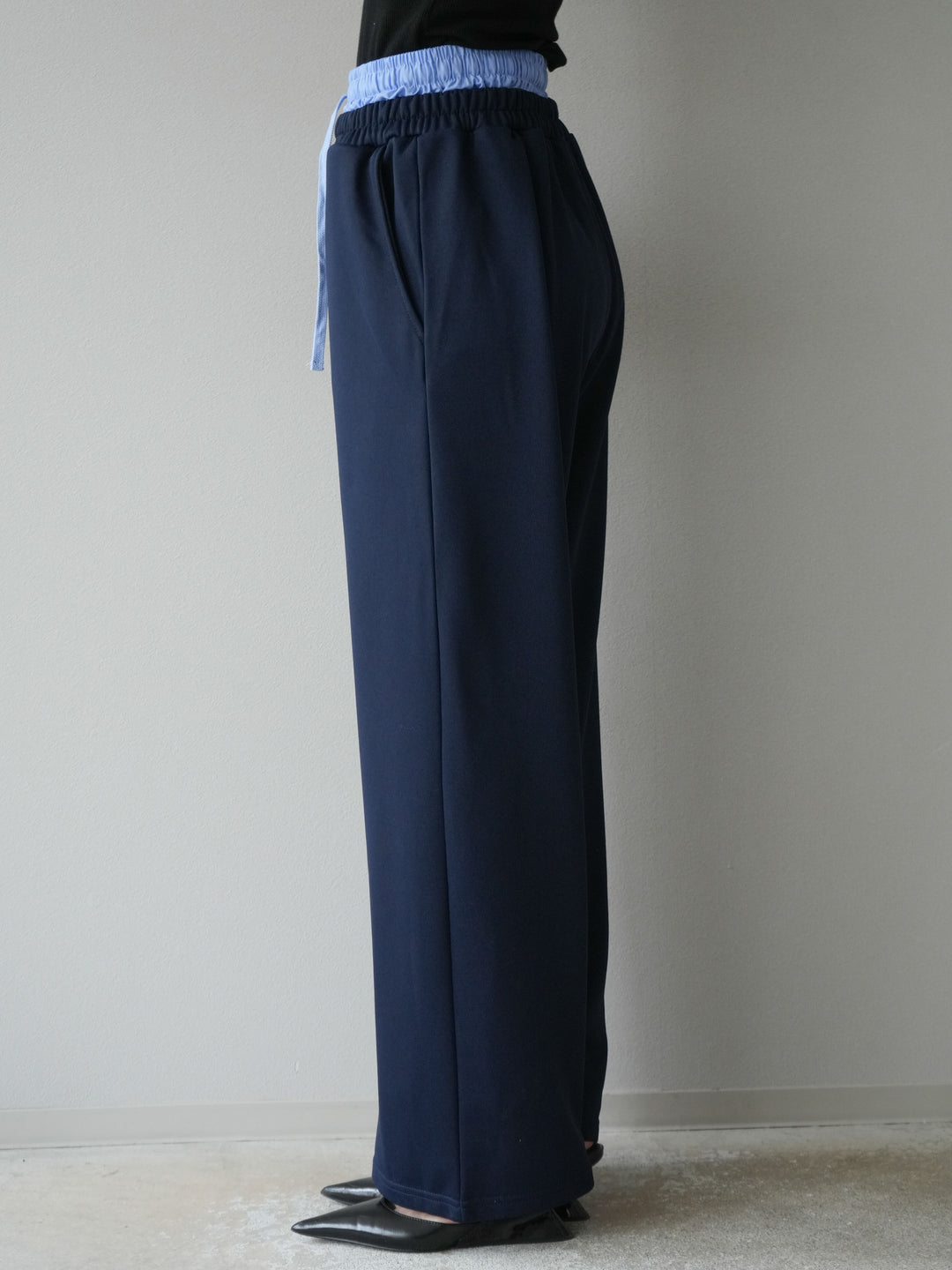 [予約]ダブルウエストスウェットパンツ/ネイビー