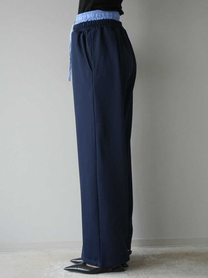 [予約]ダブルウエストスウェットパンツ/ネイビー