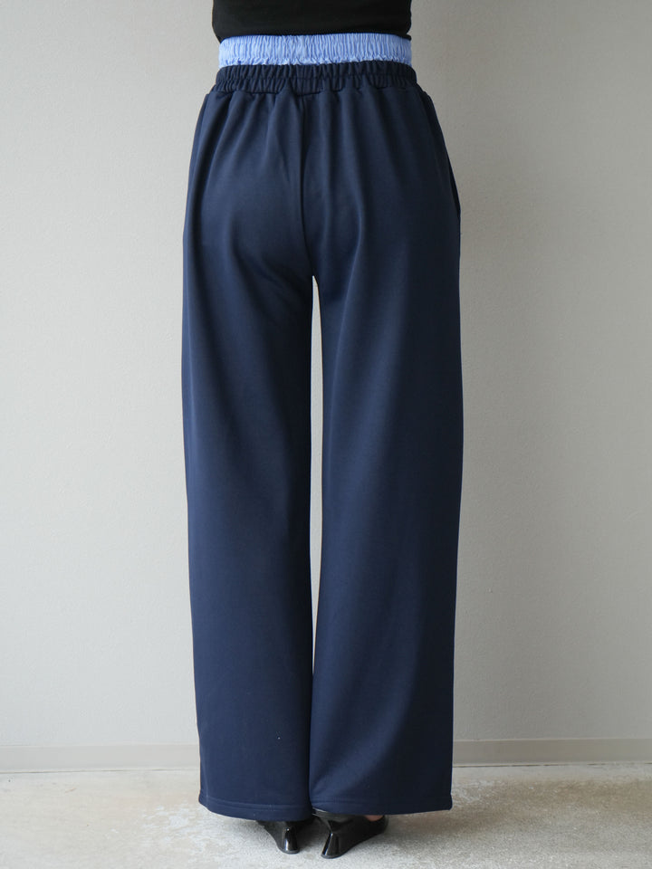 [予約]ダブルウエストスウェットパンツ/ネイビー