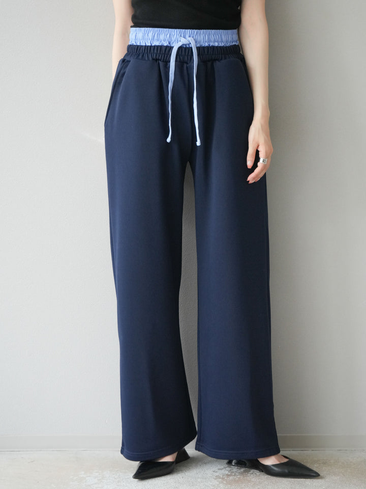 [予約]ダブルウエストスウェットパンツ/ネイビー