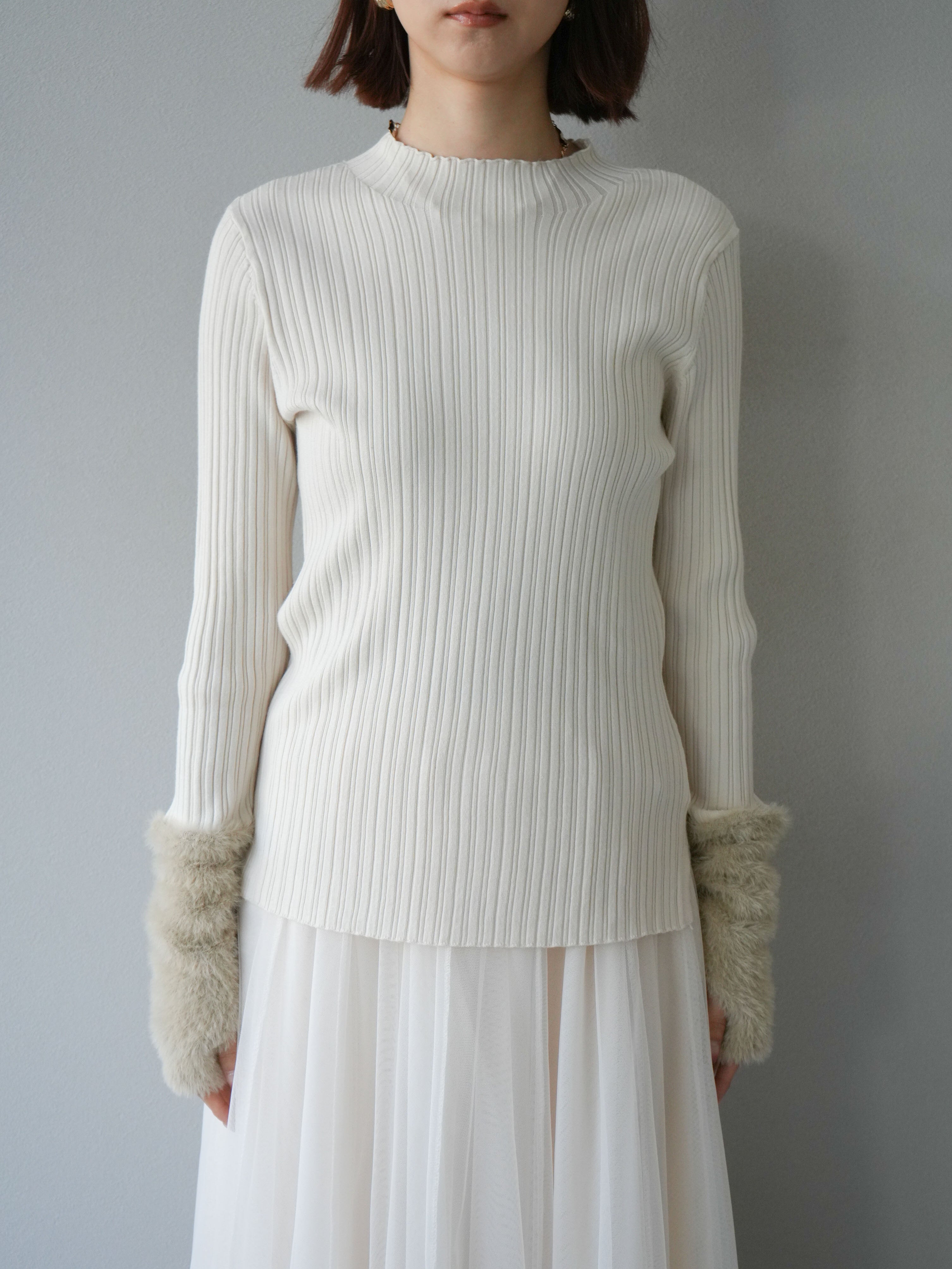 Ｙ's 21AW 美品 リブニット 解れ加工 スヌード アイボリー Y's 21AW 美品 リブニット 解れ加工 スヌード アイボリー オ