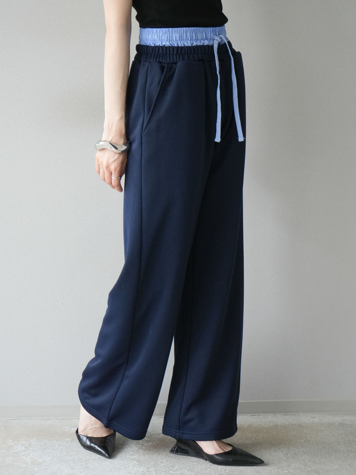 [予約]ダブルウエストスウェットパンツ/ネイビー