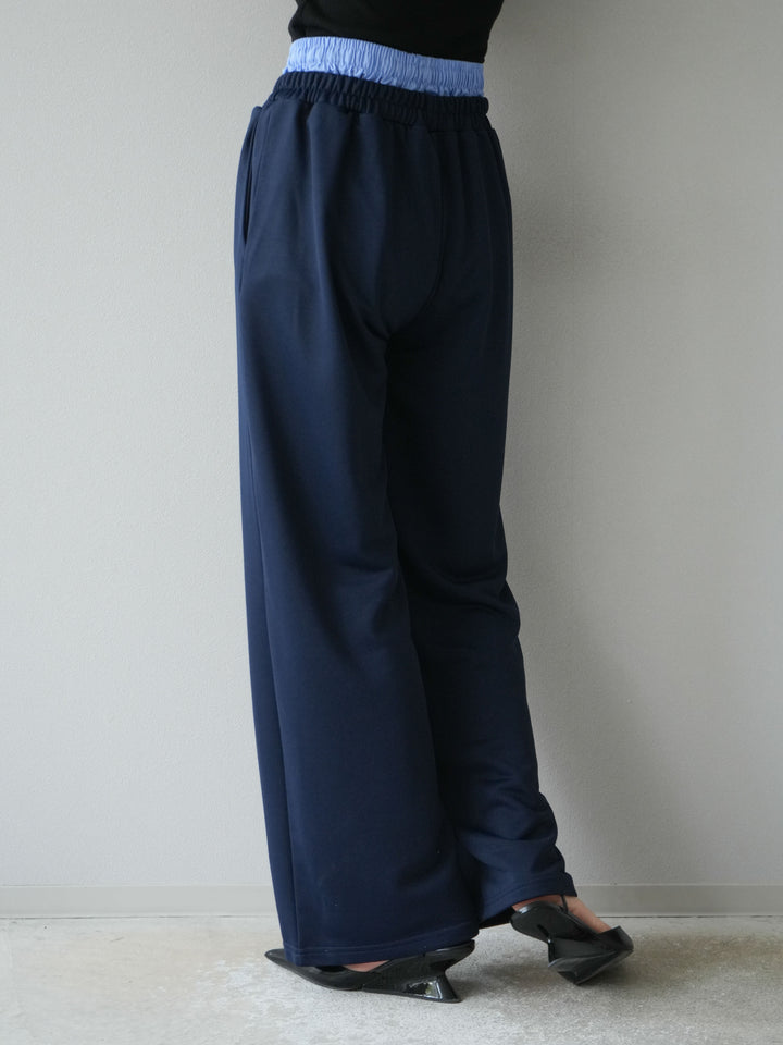 [予約]ダブルウエストスウェットパンツ/ネイビー