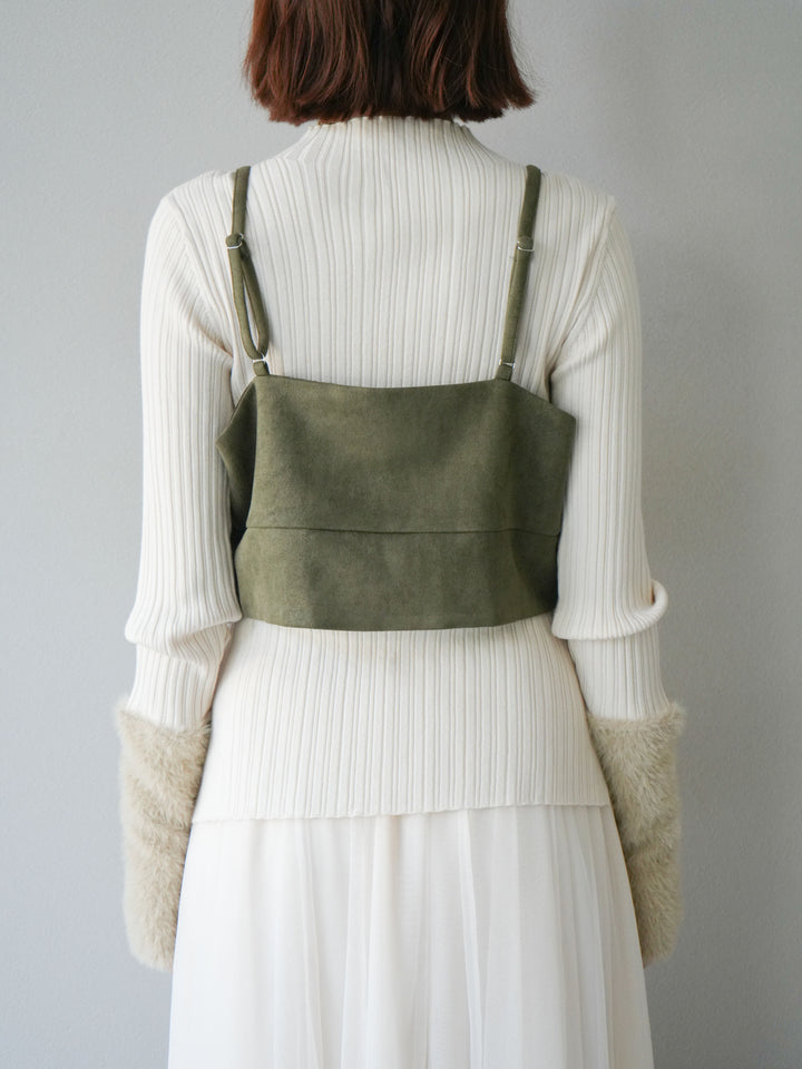 [予約]スウェードビスチェ/カーキ