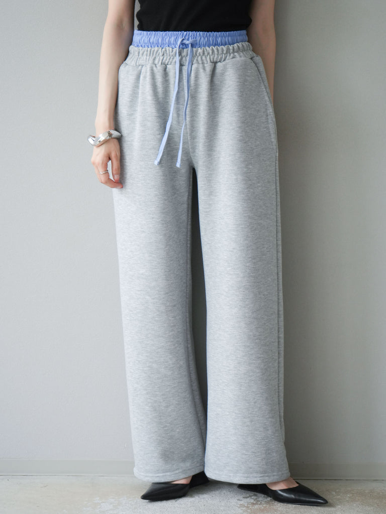 予約]ダブルウエストスウェットパンツ/杢グレー – Lumier