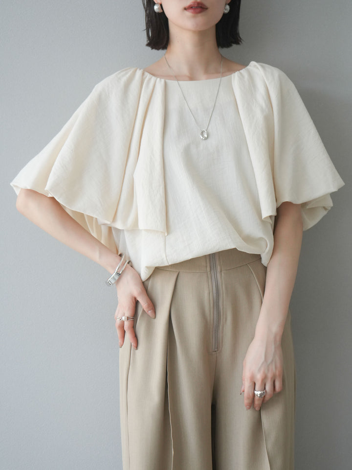 [套裝] 燈籠袖褶襉設計襯衫 + 可選配件套裝（2 套）