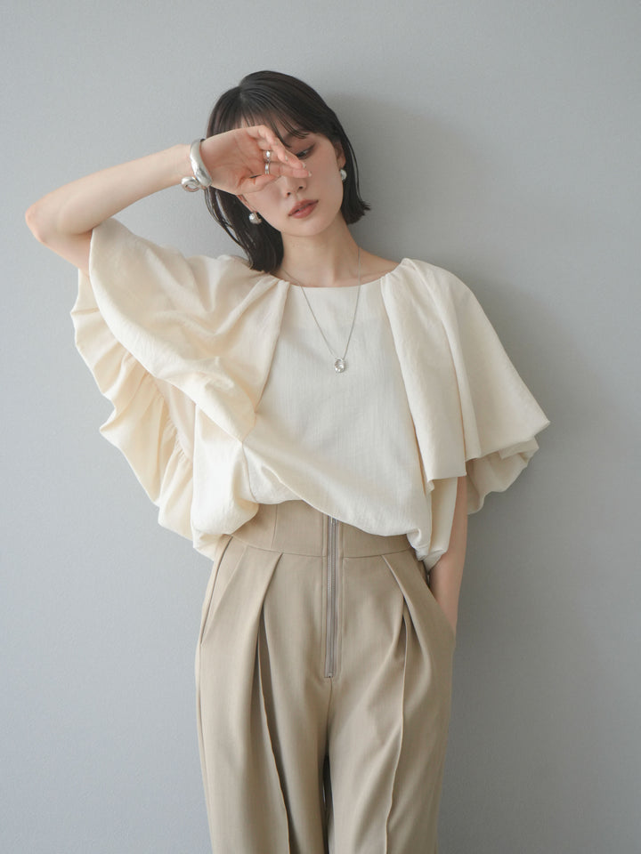 [套裝] 燈籠袖褶襉設計襯衫 + 可選配件套裝（2 套）