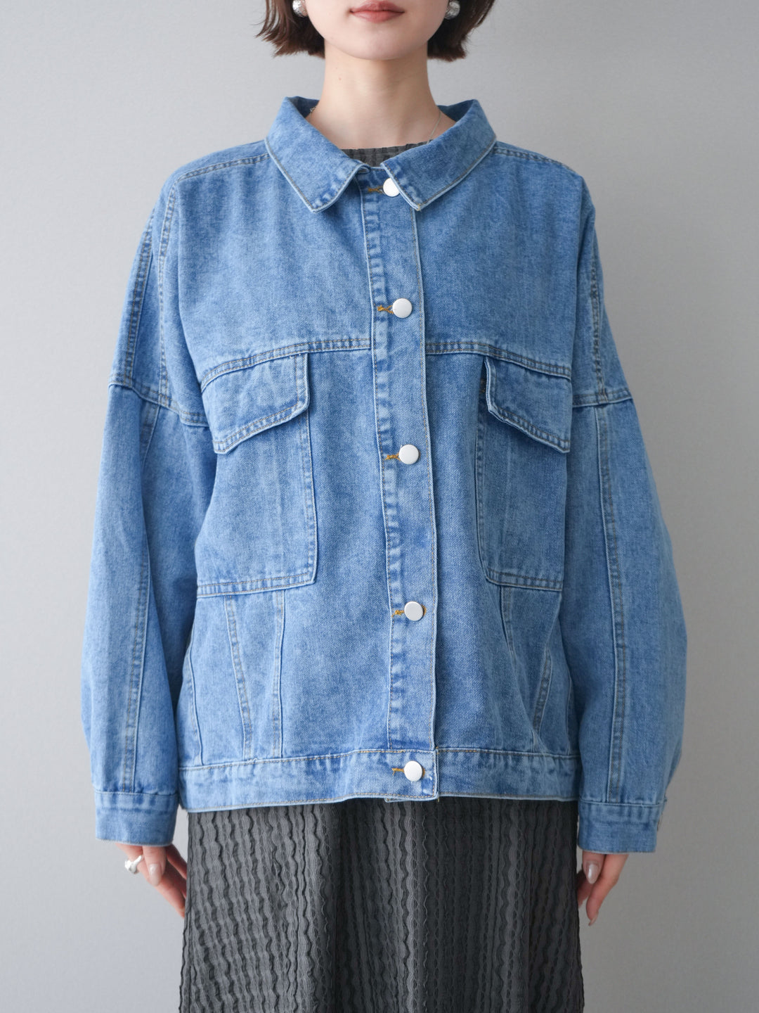 [予約]ルーズシルエットデニムジャケット/blue