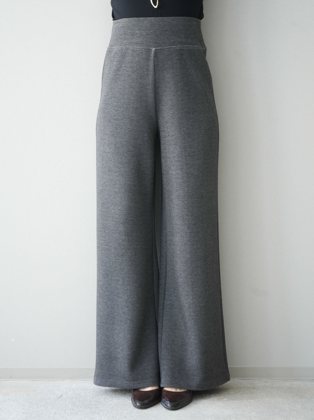 [予約]イージーポンチワイドパンツ/charcoal