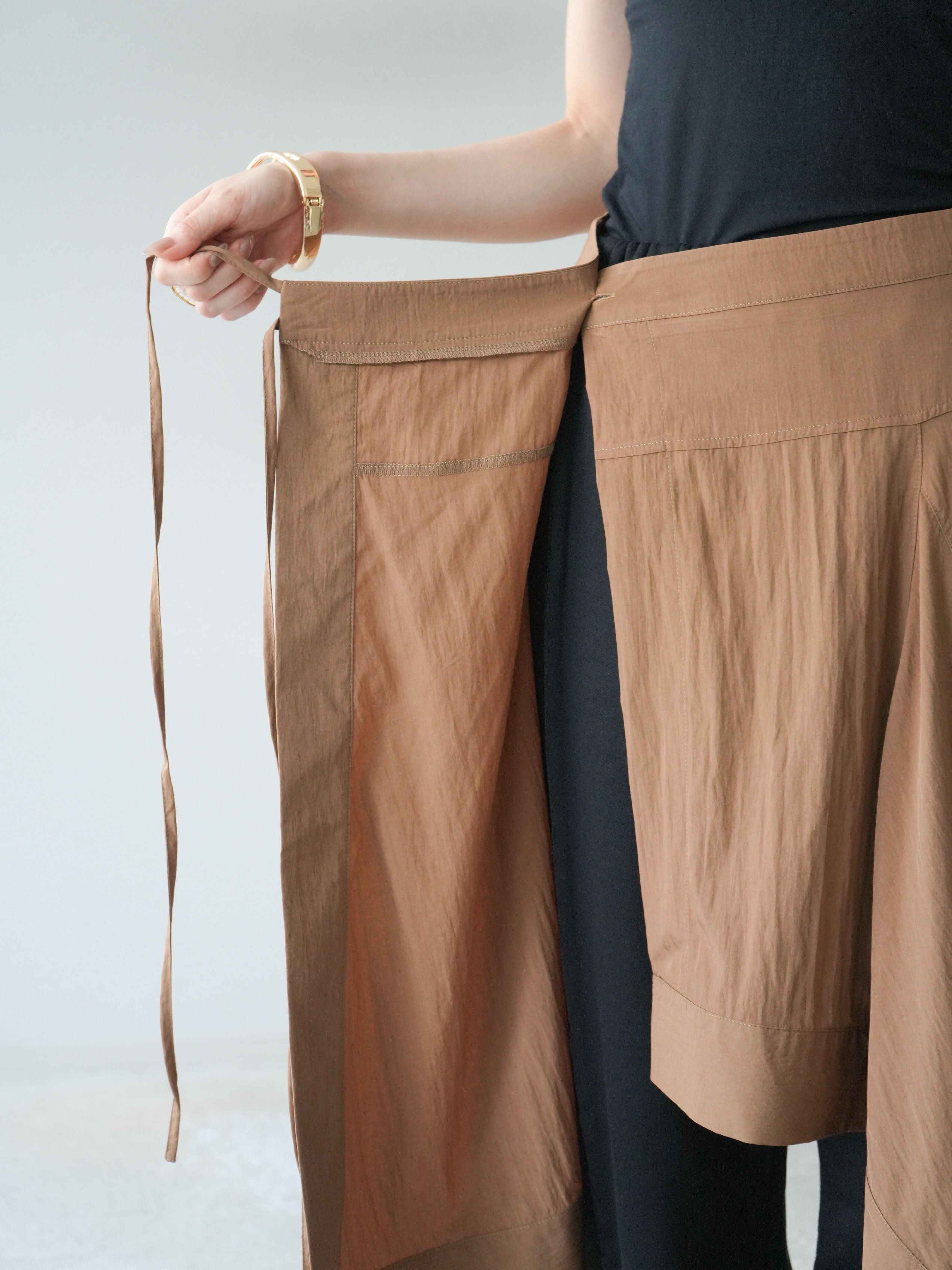 予約]アシンメトリーレイヤードスカート/ベージュ – Lumier