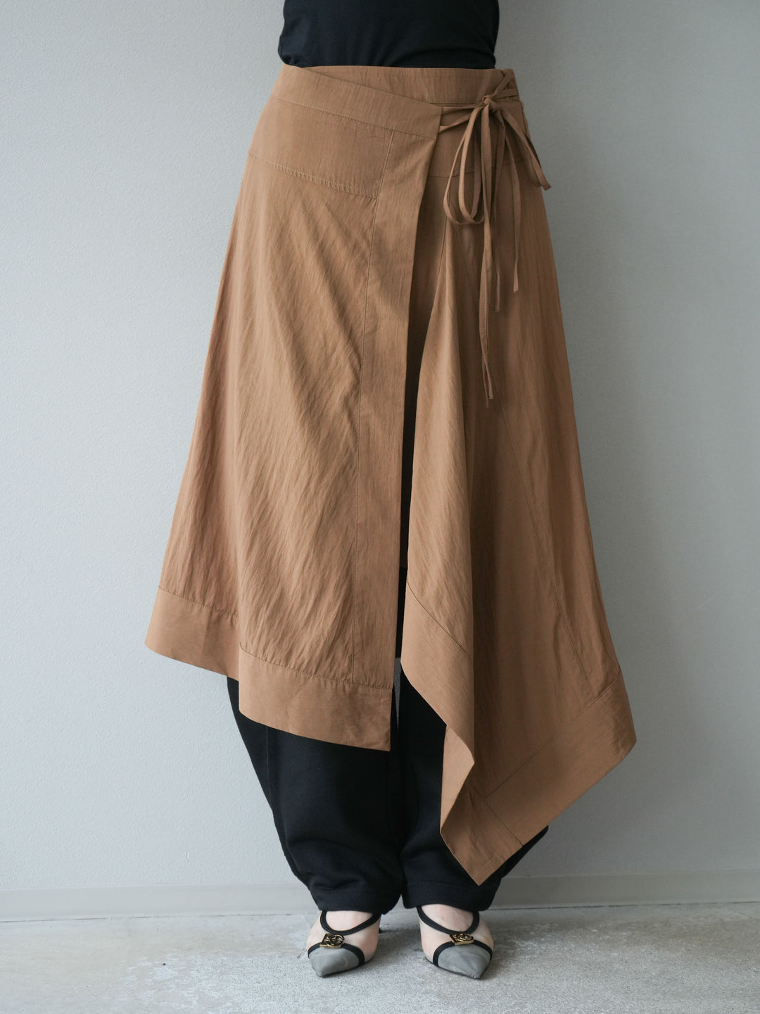 [予約]アシンメトリーレイヤードスカート/ベージュ