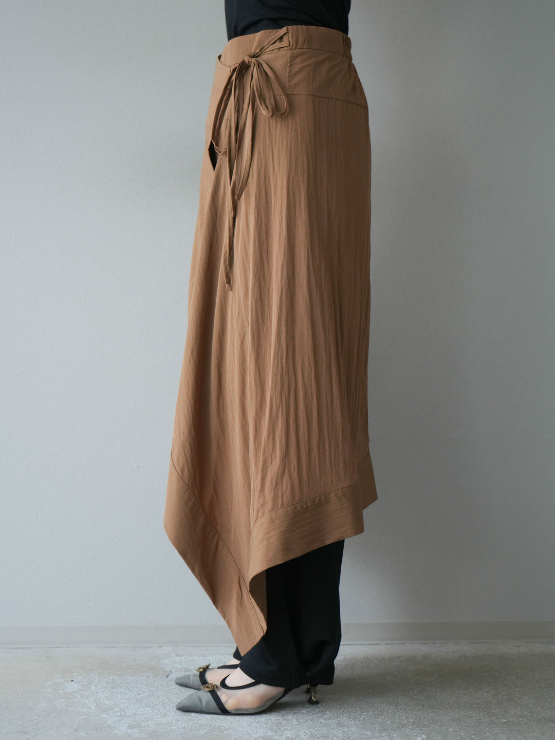 [予約]アシンメトリーレイヤードスカート/ベージュ