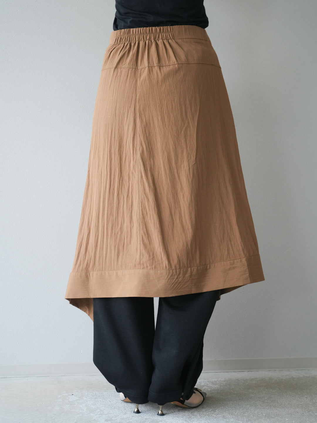 [予約]アシンメトリーレイヤードスカート/ベージュ