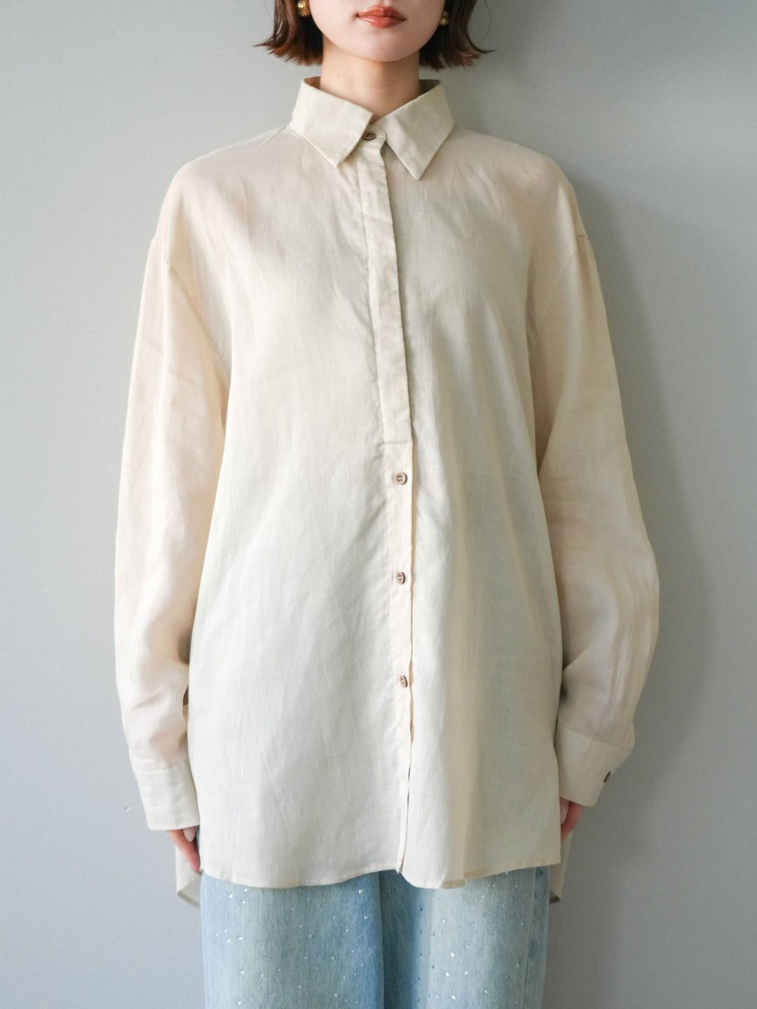 [予約]バックオープンツイストシャツ/beige