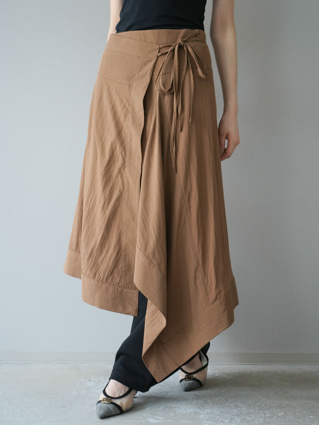 [予約]アシンメトリーレイヤードスカート/ベージュ
