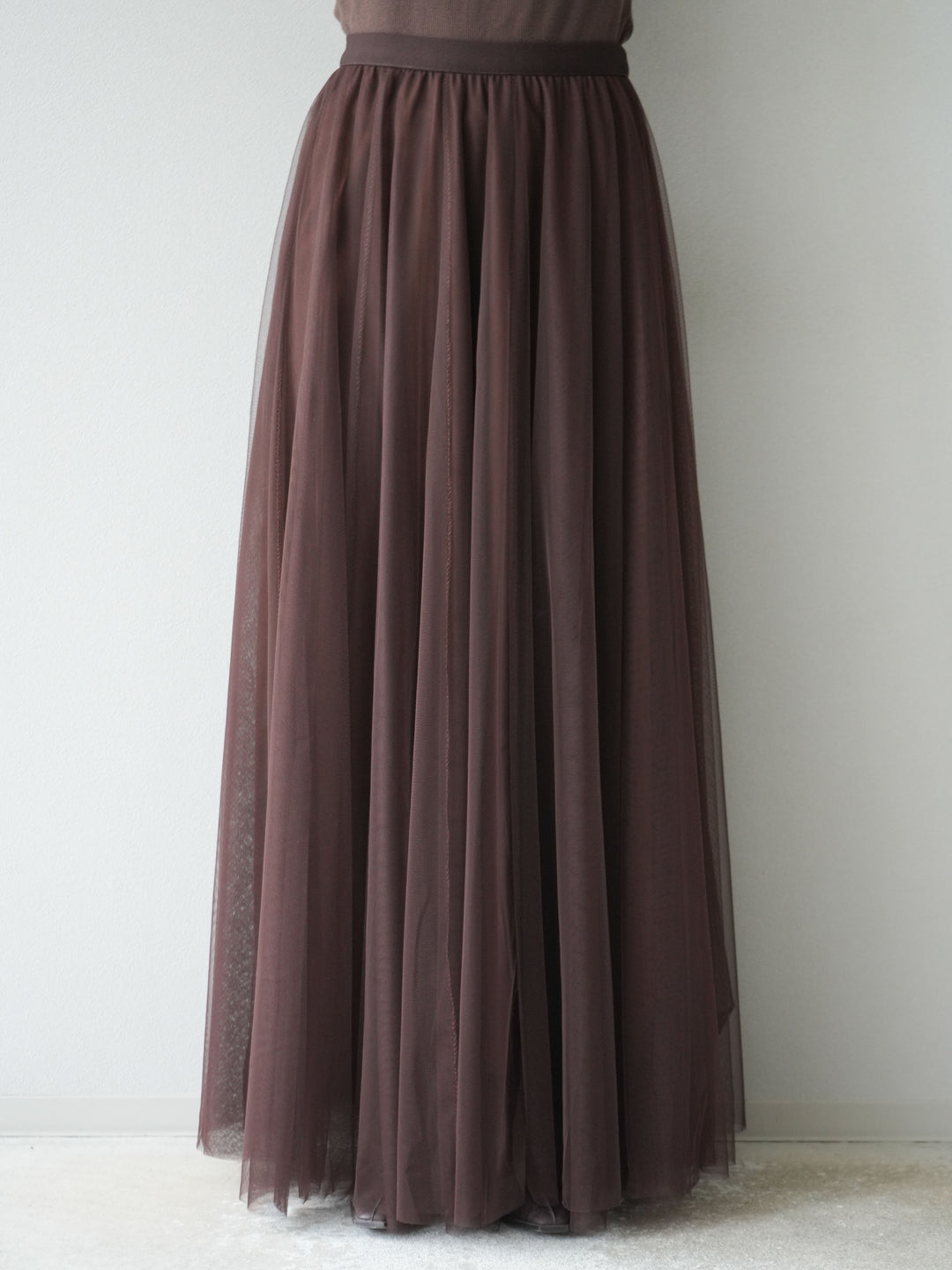 [予約]チュールボリュームスカート/ブラウン