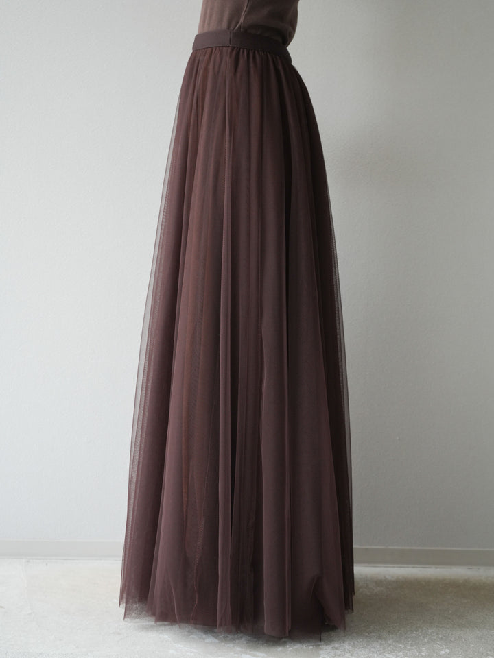 [予約]チュールボリュームスカート/ブラウン