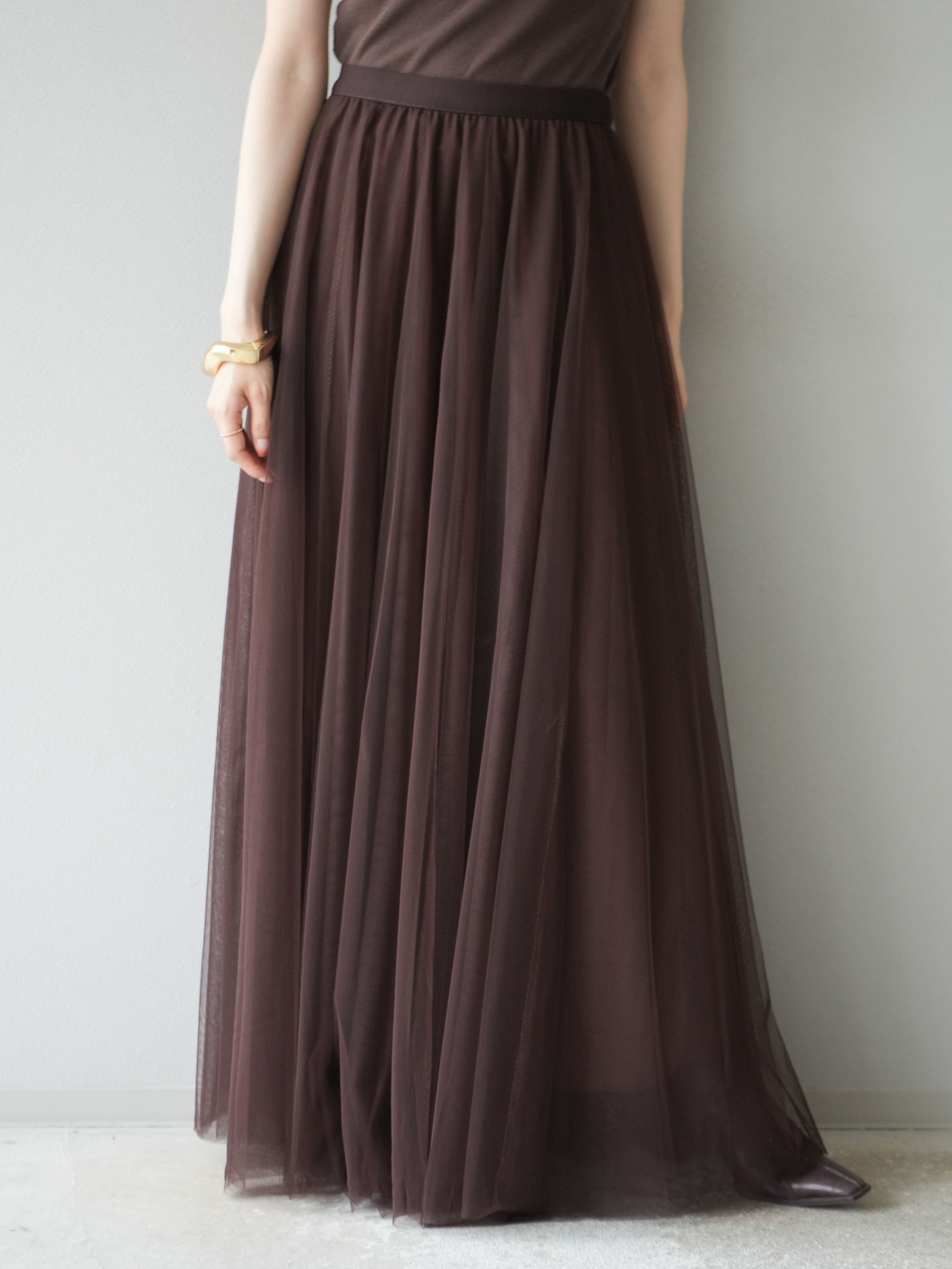 予約]チュールボリュームスカート/ブラウン – Lumier