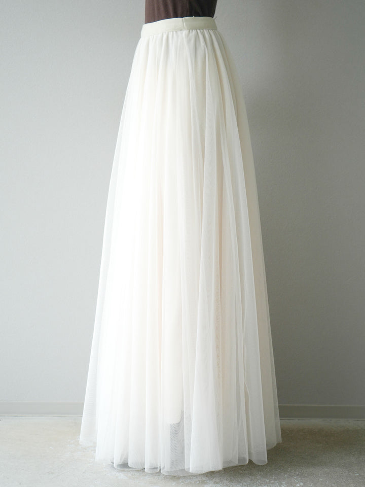 [予約]チュールボリュームスカート/アイボリー