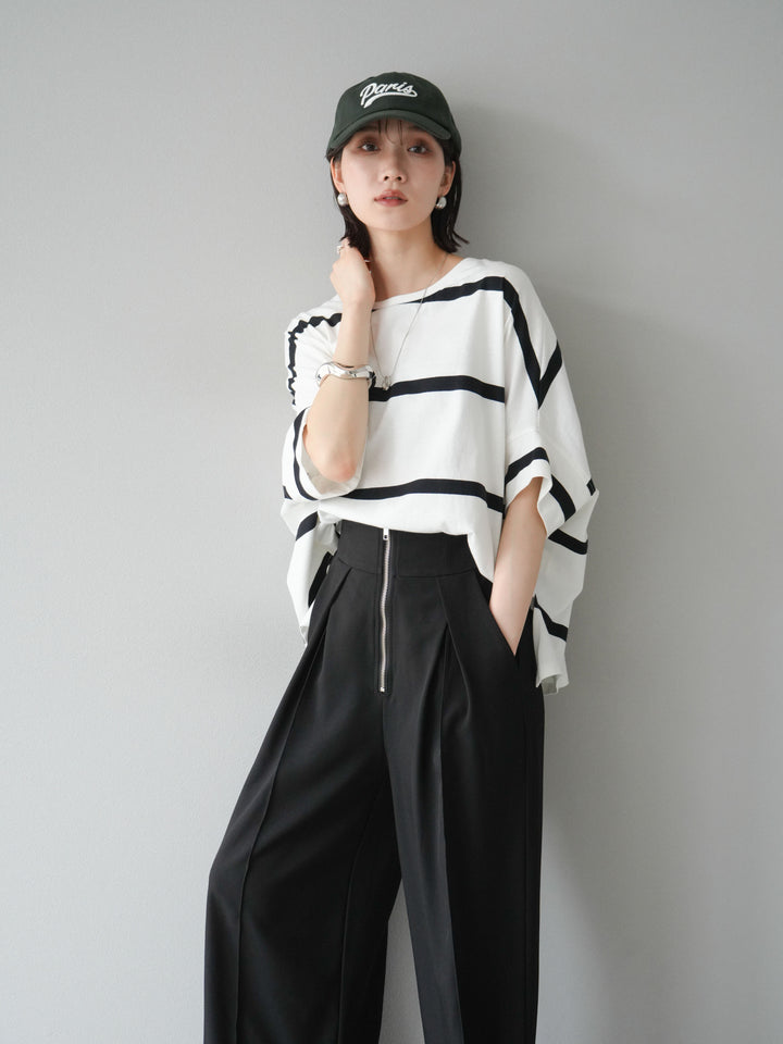 [予約]ボーダードルマンBIG Tシャツ/オフ✕ブラック