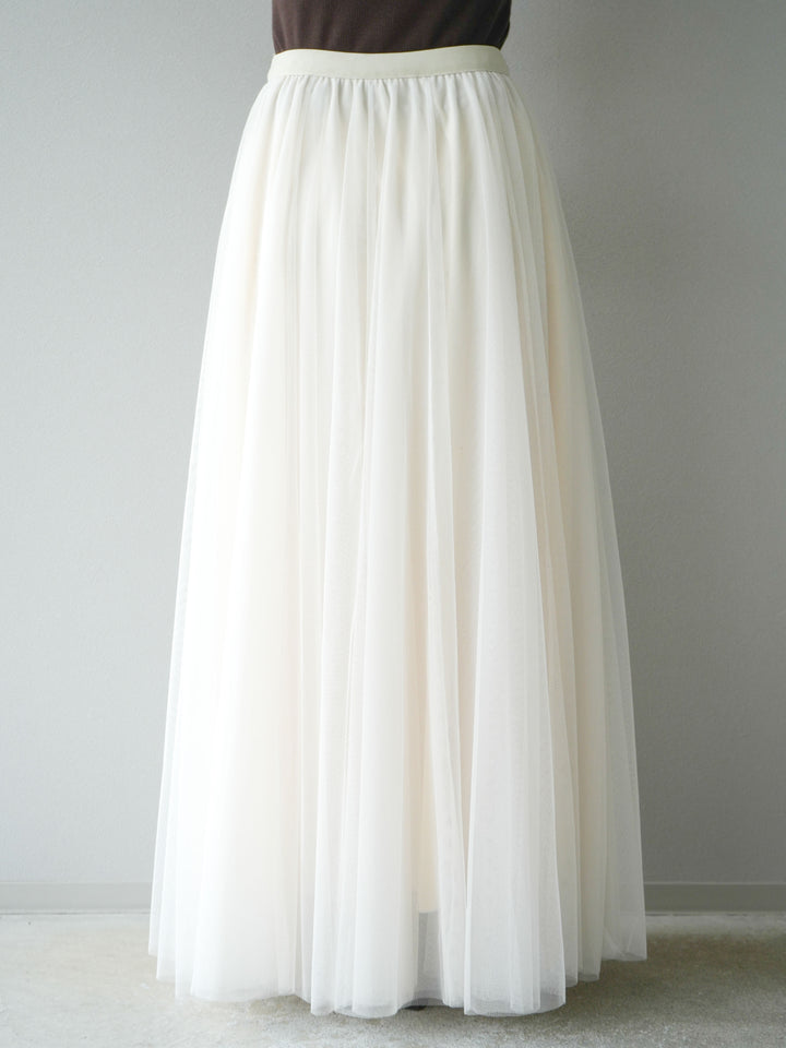 [予約]チュールボリュームスカート/アイボリー