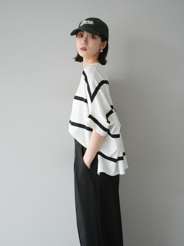 [予約]ボーダードルマンBIG Tシャツ/オフ✕ブラック