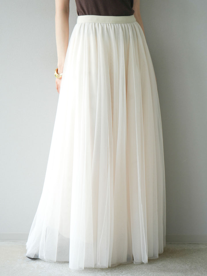 [予約]チュールボリュームスカート/アイボリー