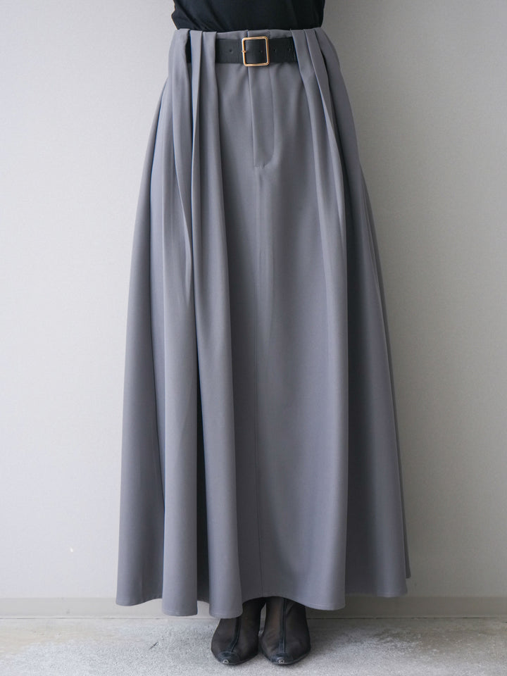 [予約]ベルトループフレアスカート/gray