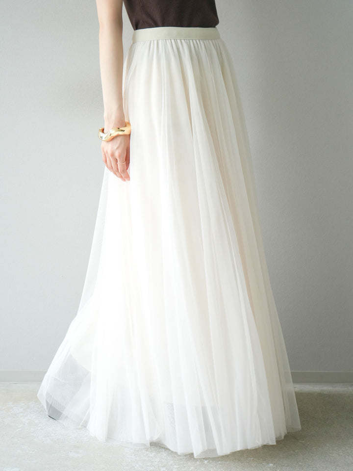 [予約]チュールボリュームスカート/アイボリー