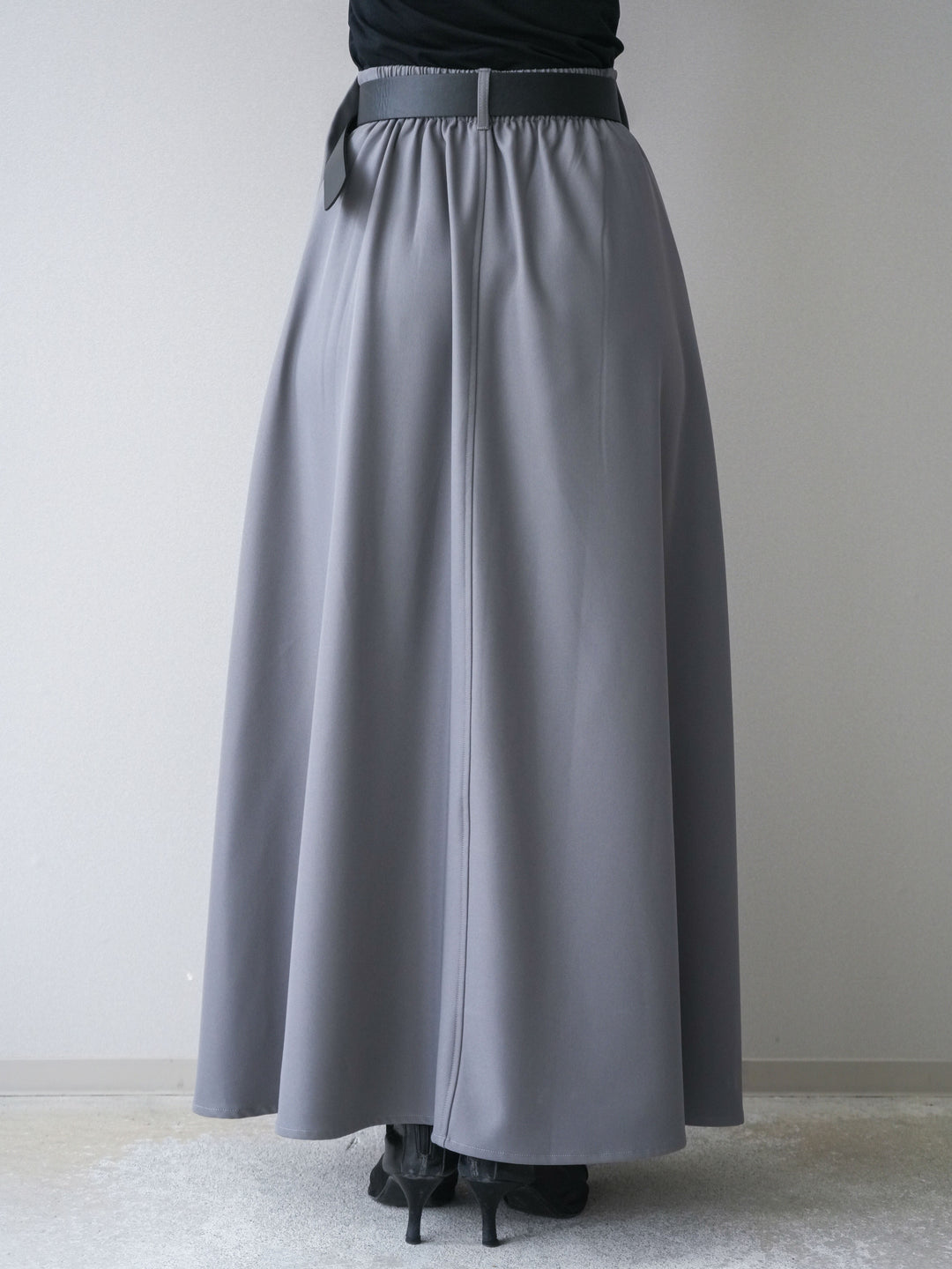 [予約]ベルトループフレアスカート/gray