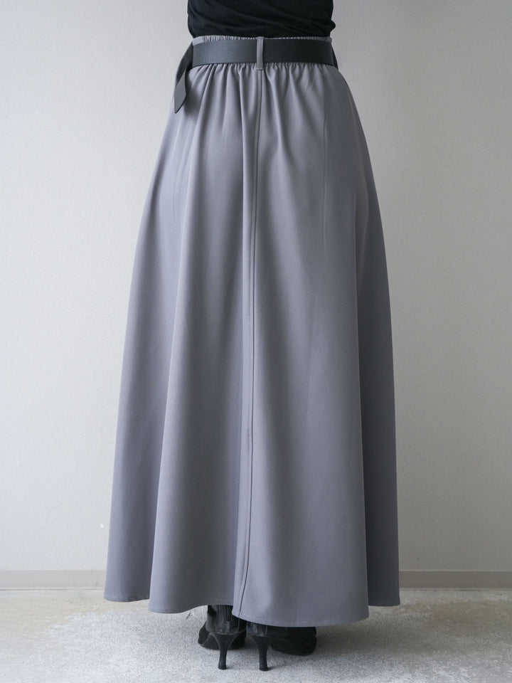 [予約]ベルトループフレアスカート/gray