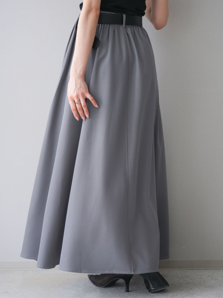 [予約]ベルトループフレアスカート/gray