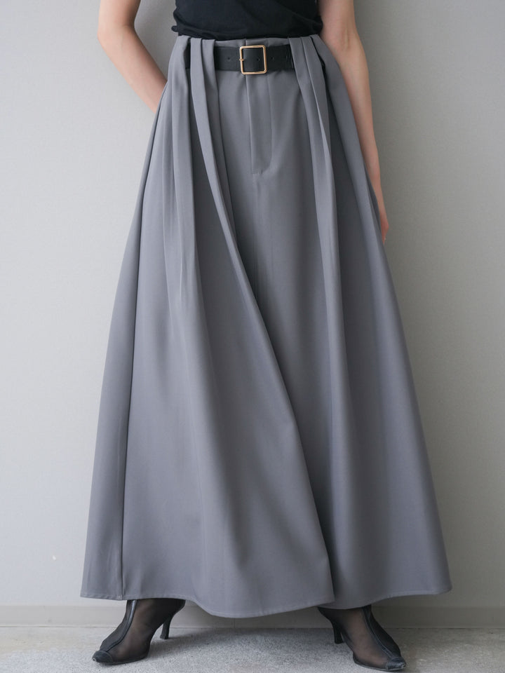 [予約]ベルトループフレアスカート/gray