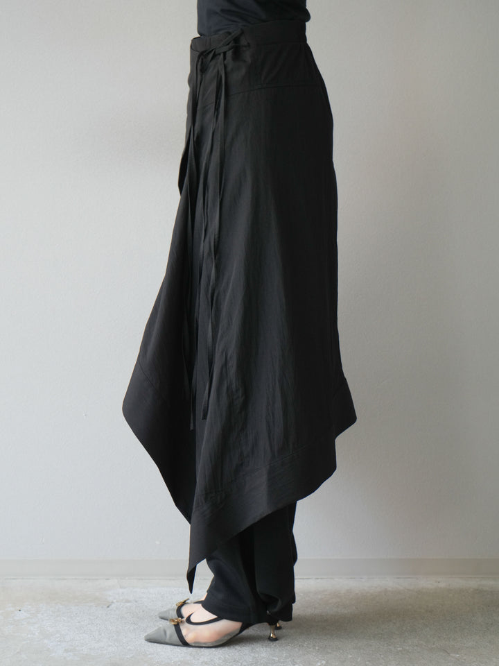 [予約]アシンメトリーレイヤードスカート/ブラック
