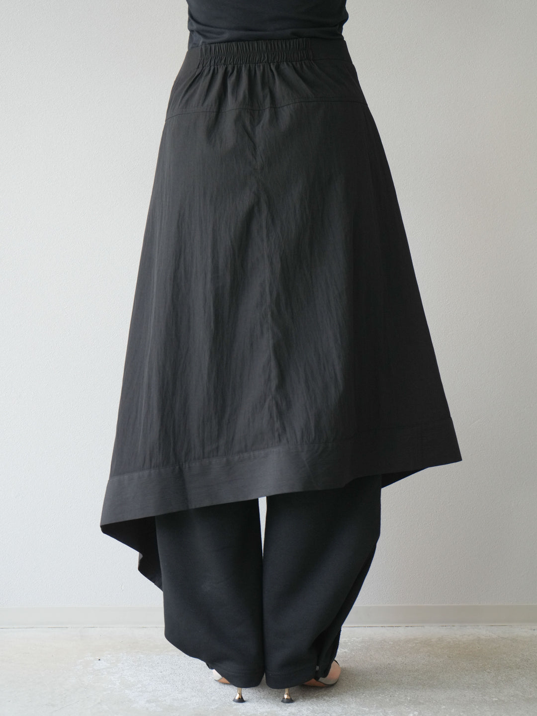 [予約]アシンメトリーレイヤードスカート/ブラック