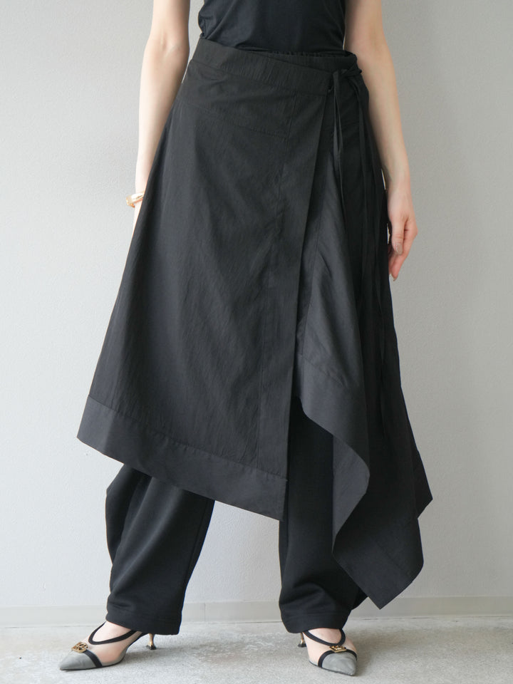 [予約]アシンメトリーレイヤードスカート/ブラック