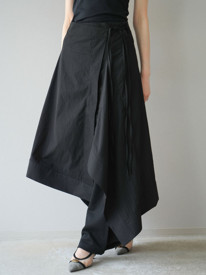 [予約]アシンメトリーレイヤードスカート/ブラック