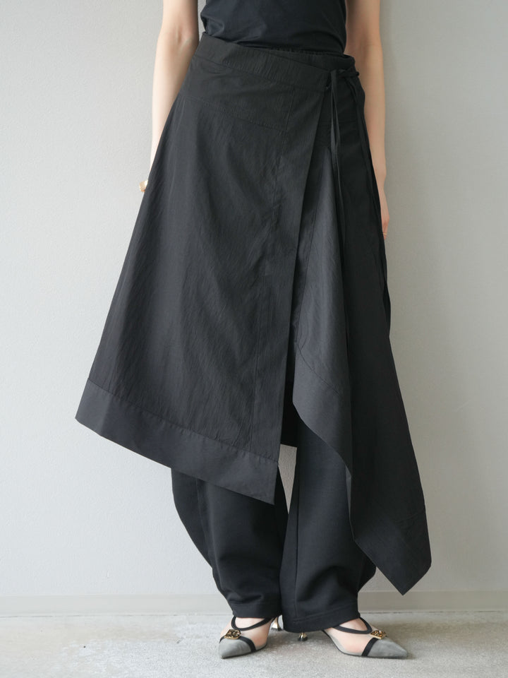 [予約]アシンメトリーレイヤードスカート/ブラック