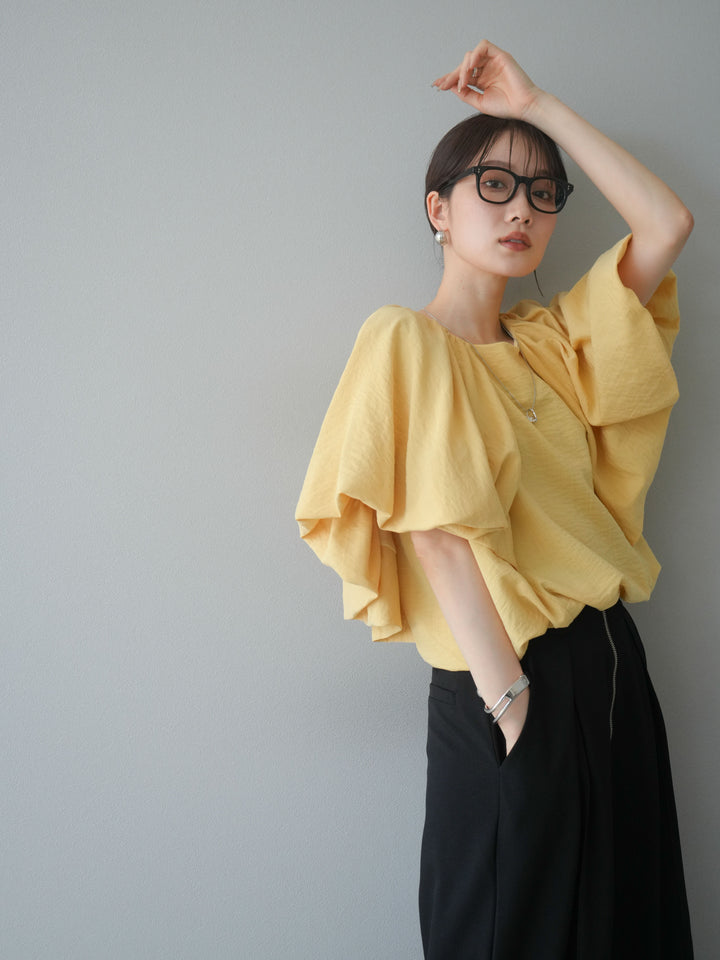 [套裝] 燈籠袖褶襉設計襯衫 + 可選配件套裝（2 套）