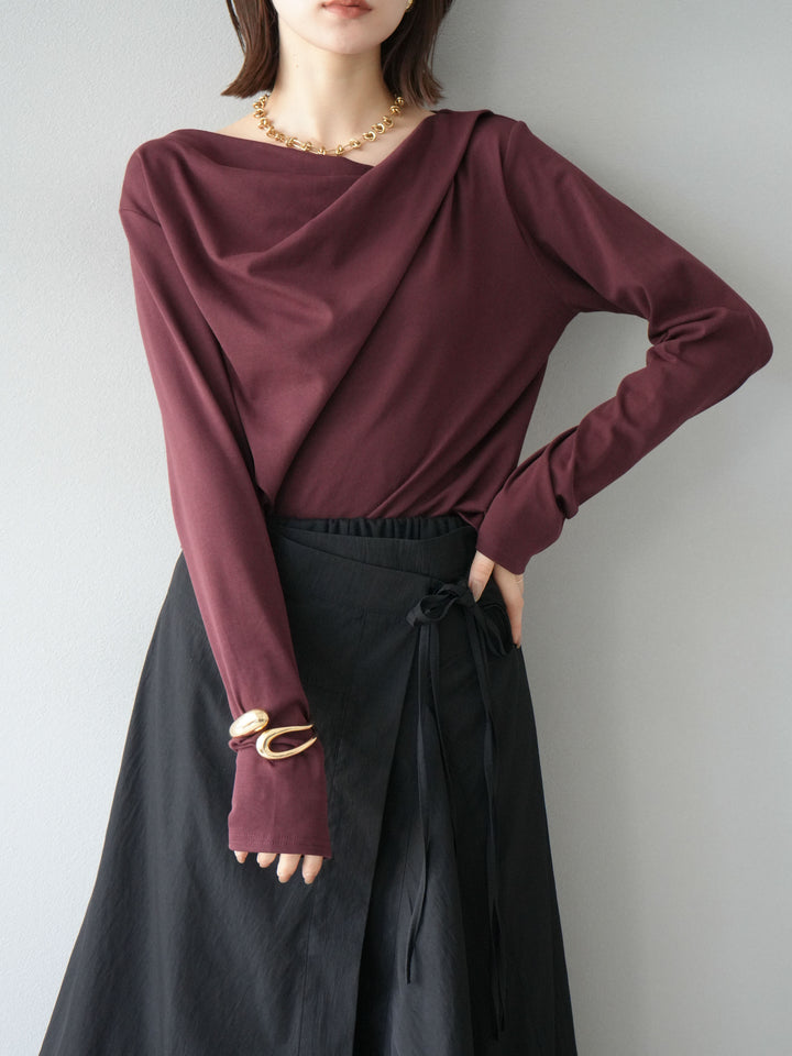 [SET]ドレープデザインカットソー+ドレープデザインカットソー(2set)