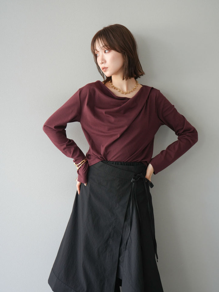 [SET]ドレープデザインカットソー+ドレープデザインカットソー(2set)